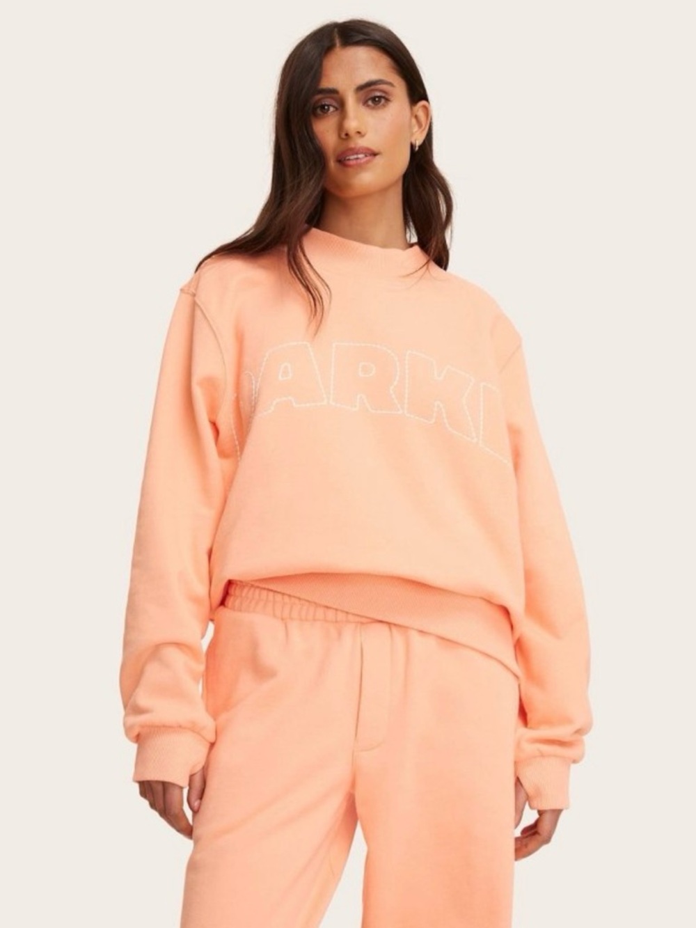Parke x Target Mockneck Pullover Sweatshirt Peach Orange L/XL NWT Preppy Beachy